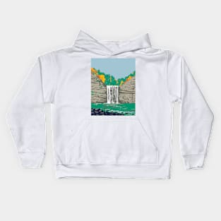 Fall Creek Falls State Resort Park on Upper Cane Creek Gorge in Van Buren and Bledsoe Tennessee USA WPA Poster Art Kids Hoodie